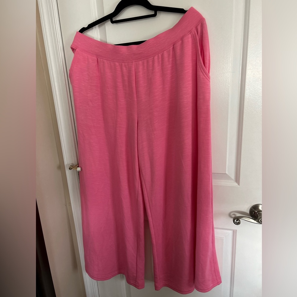 Anthropologie NWT Daily Practice Wide leg lounge pants, sz. XL, pink rose